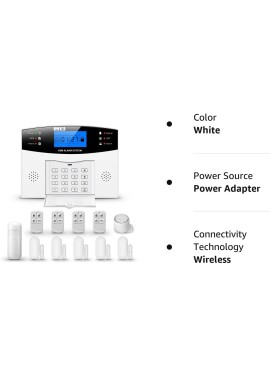 Clouree Sistema de alarma para el hogar con teclado, sistema de alarma de seguridad GSM para el hogar con sensor detector de