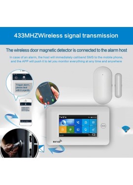 Clouree Sistema de alarma para el hogar con teclado, sistema de alarma de seguridad GSM para el hogar con sensor detector de