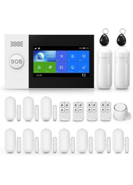 Clouree Sistema de alarma para el hogar con teclado, sistema de alarma de seguridad GSM para el hogar con sensor detector de