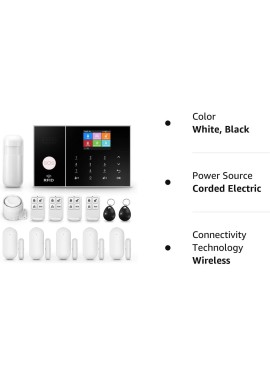 Clouree Sistema de alarma para el hogar con teclado, sistema de alarma de seguridad GSM para el hogar con sensor detector de