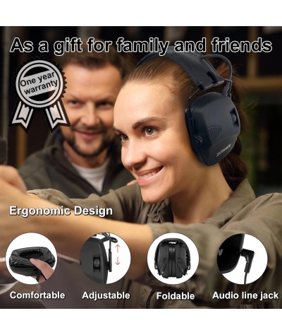 ZOHAN EM054 Electronic Ear Protection for Shooting Range with Sound Amplification Noise Reduction, Ear Muffs for Gun Range