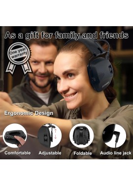 ZOHAN EM054 Electronic Ear Protection for Shooting Range with Sound Amplification Noise Reduction, Ear Muffs for Gun Range